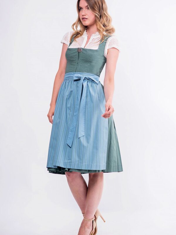 Midi Dirndl 65 cm salbei hellblau Frieda 016550 ~ 50