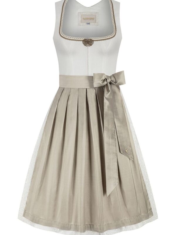 Brautdirndl midi 70 cm creme champagner Murielle 016104 ~ 38