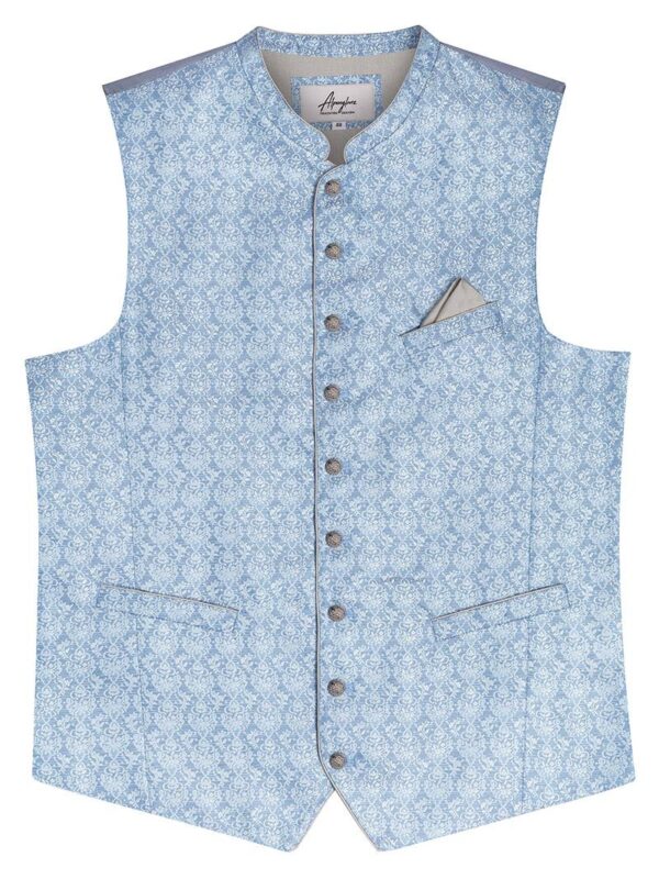 Trachtenweste hellblau gemustert Chris 014975 ~ 54