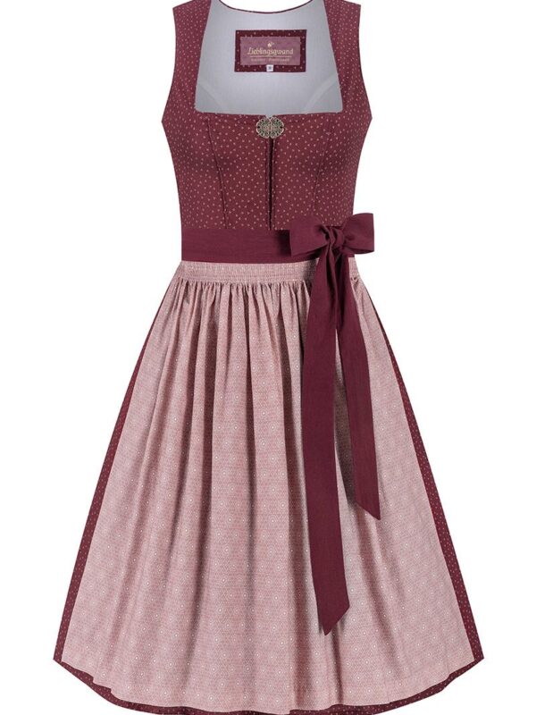 Midi Dirndl 65 cm dunkelrot altrosa Magdalena 014820 ~ 48