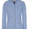 Trachtenbluse langarm blau kariert Neckar 016379 ~ 40