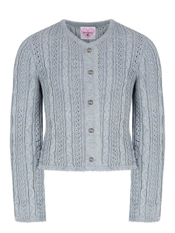 Mädchen Trachten Strickjacke blaugrau Alia 015293 ~ 92