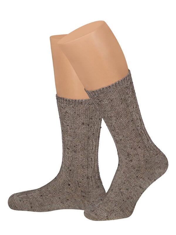 Trachtensocken kurz braun meliert Merinowolle Hubert 100271 ~ 38-39