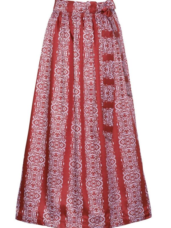 Dirndlschürze lang 90 cm rot-weiß 001253 ~ M