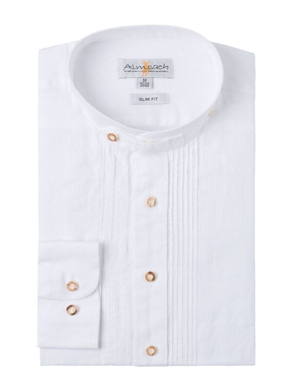 Trachtenhemd langarm weiß slimfit 002509 ~ 38