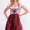 Mini Dirndl 60 cm weiß dunkelrot geblümt Emilia 014957 ~ 36