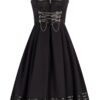 Midi Dirndl 65 cm Gastro schwarz Britta 010942 ~ 52