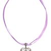 Collier in 11 Farben mit Herzgeweih und Svarowskisteinen 103573 ~ flieder