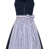 Mini Dirndl 60 cm dunkelblau geblümt weiß 015617 ~ 42