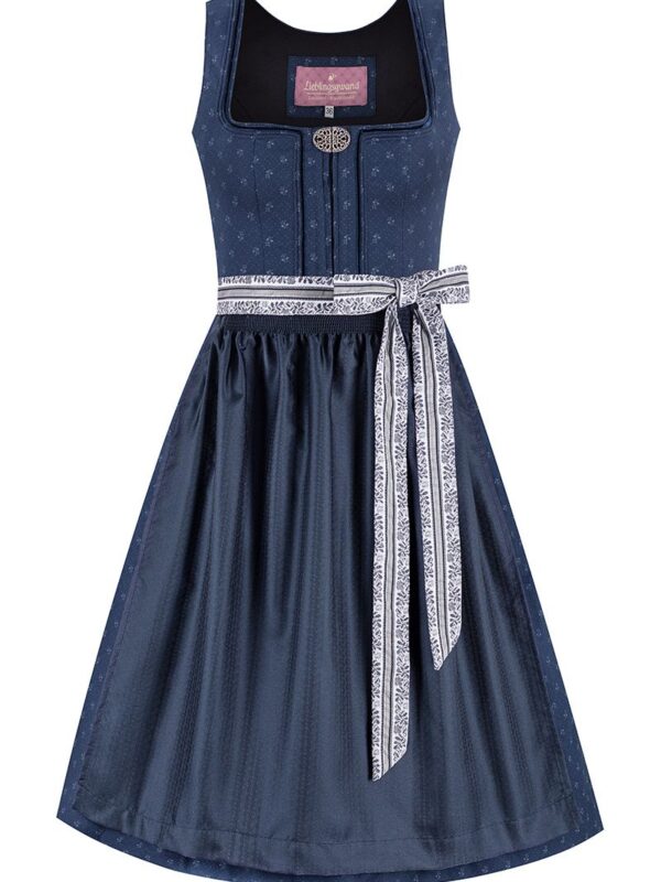 Midi Dirndl 65 cm dunkelblau weiß Alea 014664 ~ 40