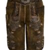 Lederhose kurz mit Gürtel braun antik Benedikt 007692 ~ 60