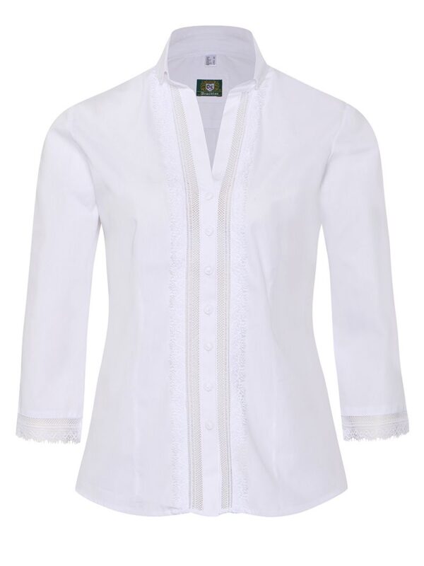 Trachtenbluse weiß mit Spitze 006141 ~ 36