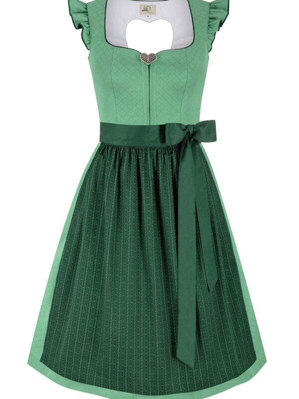 Dirndl ZENZI (65 cm) mit abnehmbaren Flügelärmeln ~ 34 ~ grün