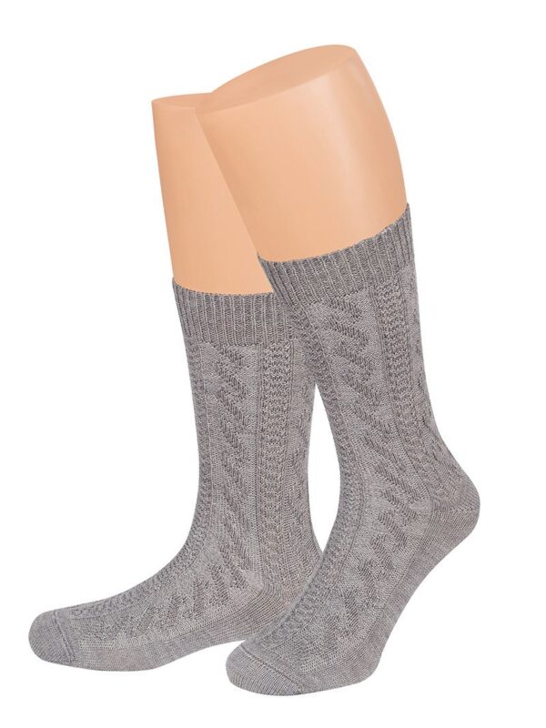 Trachtensocken kurz hellgrau 011214 ~ 36-38