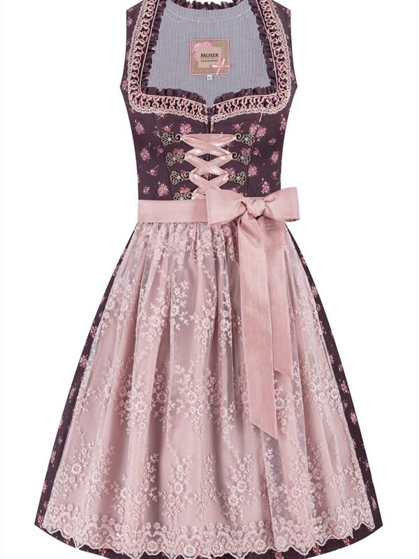 Mini Dirndl 55 cm dunkelrot altrosa Lara 014520 ~ 36