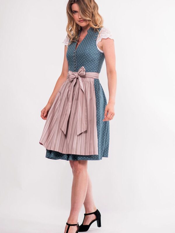 Mini Dirndl 60 cm blau altrosa Valentina 009060 ~ 44