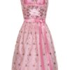 Mini Dirndl 60cm altrosa-geblümt Agathe 130859 ~ 34