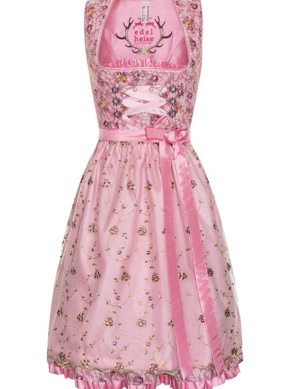 Mini Dirndl 60cm altrosa-geblümt Agathe 130859 ~ 34