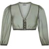 Dirndlbluse aus Chiffon ~ 32 ~ oliv