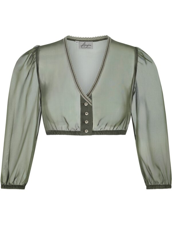 Dirndlbluse aus Chiffon ~ 32 ~ oliv