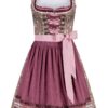 Mini Dirndl 55 cm braun geblümt rosenholz Valerie 010216 ~ 34