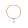 Kristallarmband mit Perlen-Anhänger verschiedenfarbig 008466 ~ beige