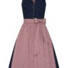 Midi Dirndl 65 cm dunkelblau rosenholz Valentina 014426 ~ 42