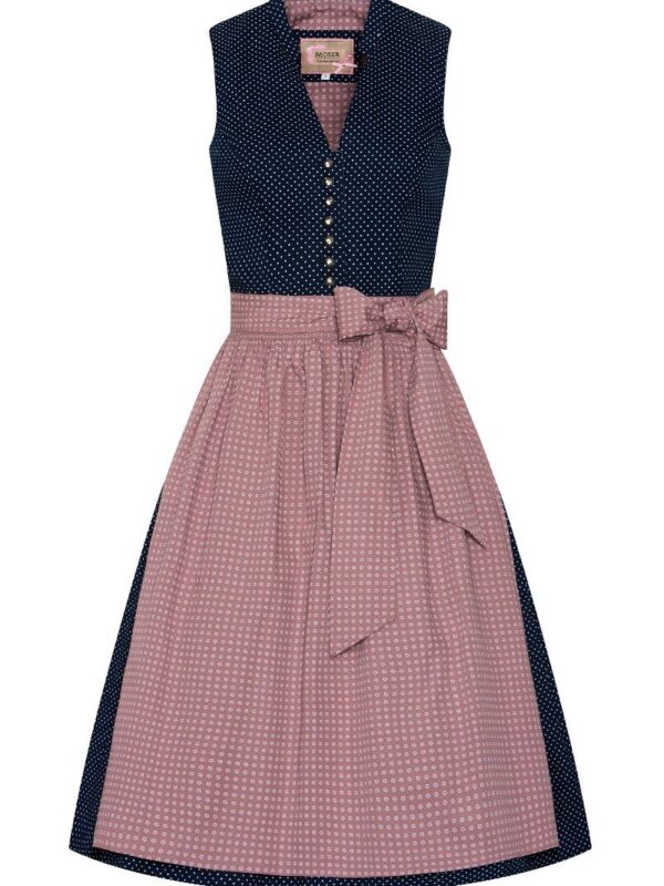 Midi Dirndl 65 cm dunkelblau rosenholz Valentina 014426 ~ 42