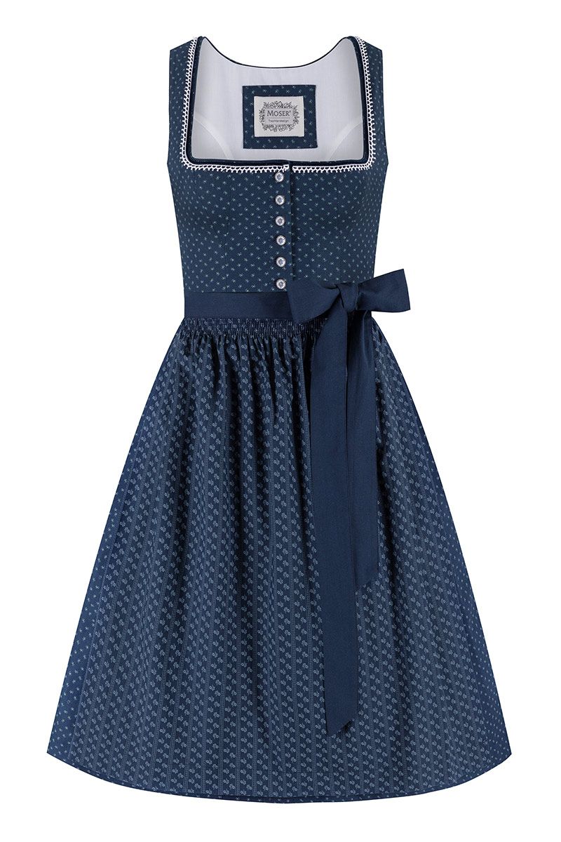 Midi Dirndl 65 cm Anni 011889 blau ~ 48