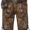 Lederhose kurz mit Gürtel tabak-rustikal Sonntag 001241 ~ 58