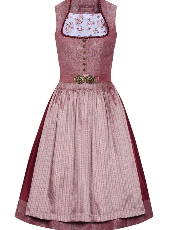 Midi Dirndl 65 cm altrosa gemustert Mila 010042 ~ 32