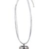 Collier mit Herzanhänger 000156 ~ grau