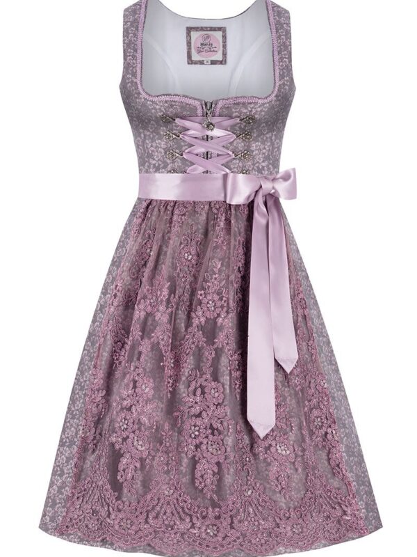 Midi Dirndl 65 cm flieder geblümt Denise 013923 ~ 34