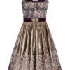 Midi Dirndl 65 cm schwarz beere geblümt Mariella 011656 ~ 38