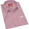 Trachtenhemd kurzarm dunkelrot kariert Andy 010270 ~ L