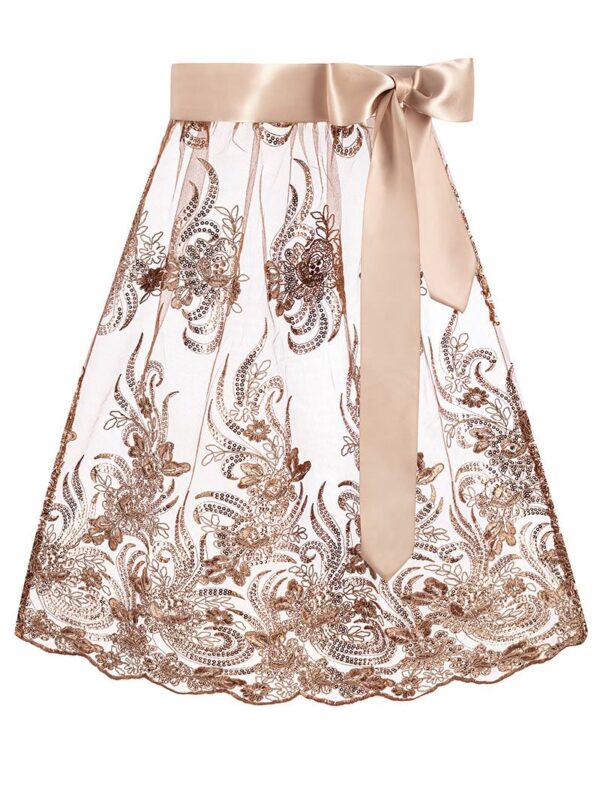 Dirndlschürze Spitze midi 65 cm braun 016564 ~ S