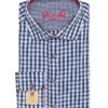 Trachtenhemd langarm blau weiß kariert slimfit 001815 ~ 36