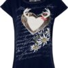 Trachtenshirt ANABEL ~ S ~ dunkelblau