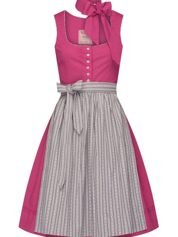 Mini Dirndl 60 cm beere grau inkl. Schal Clara 007859 ~ 32