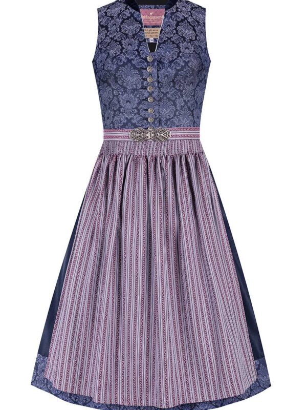 Midi Dirndl 65 cm blau beere Magda 010052 - limitiert ~ 36