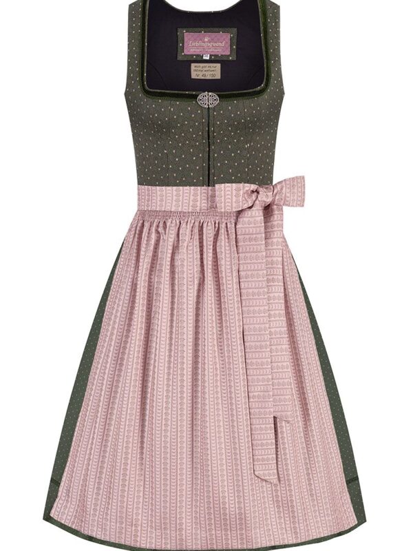 Midi Dirndl 65 cm oliv altrosa Marlen 010956 - limitiert ~ 44