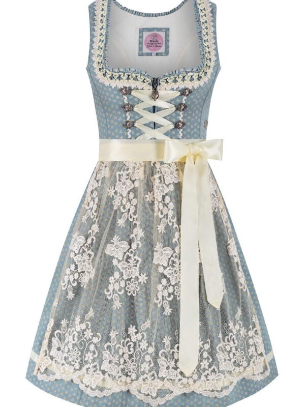 Mini Dirndl 60 cm hellblau creme Daria 014455 ~ 34
