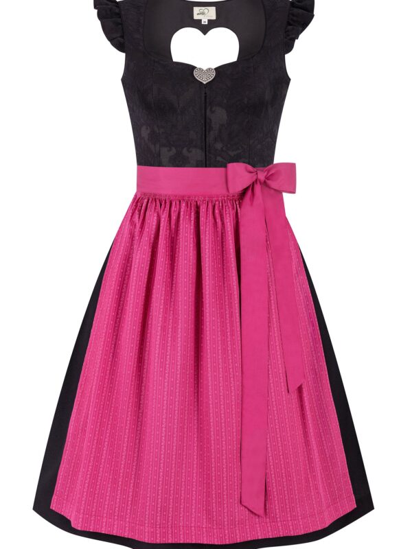 Dirndl RESI (65 cm) mit abnehmbaren Flügelärmeln ~ schwarz ~ 38