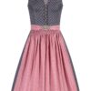 Midi Dirndl 65 cm blau rosenholz Louise 010226 ~ 38