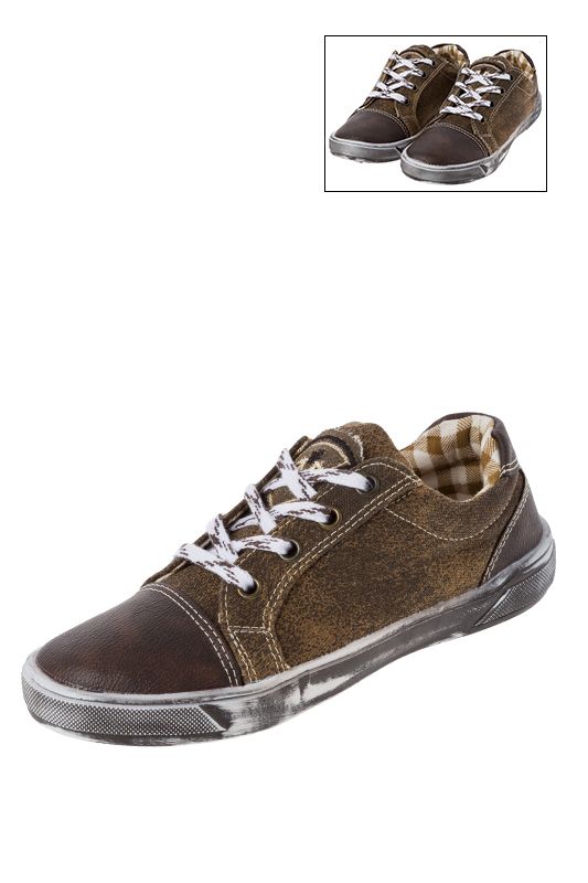 Kinder Trachtensneaker dunkelbraun weiß Nepomuk 002343 ~ 29