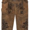 Lederhose kurz mit Gürtel braun Wörthsee 010762 ~ 48