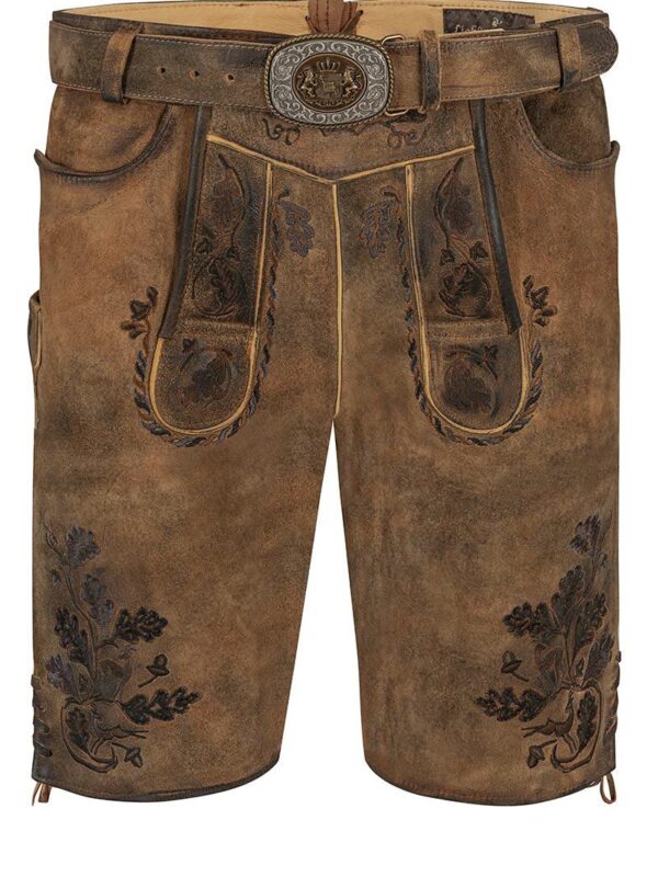 Lederhose kurz mit Gürtel braun Wörthsee 010762 ~ 48