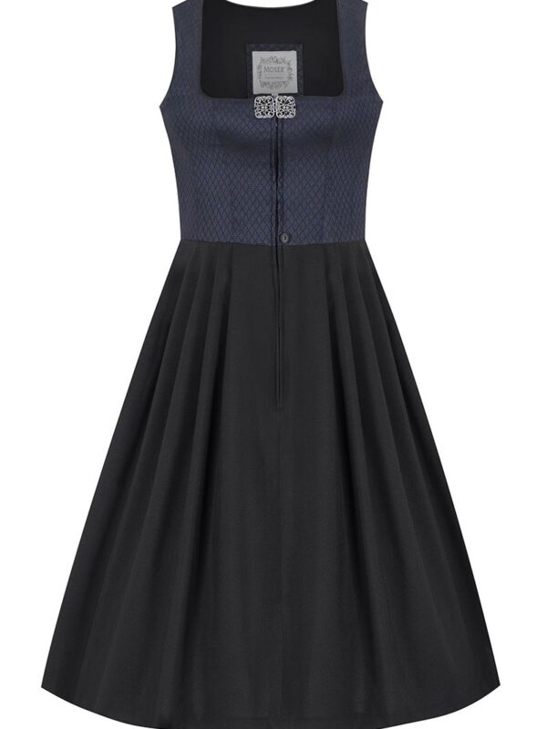Midi Dirndl 70 cm Gastro dunkelblau schwarz Stretch Emma 014193 ~ 36