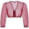 Dirndlbluse aus Chiffon ~ 46 ~ rot