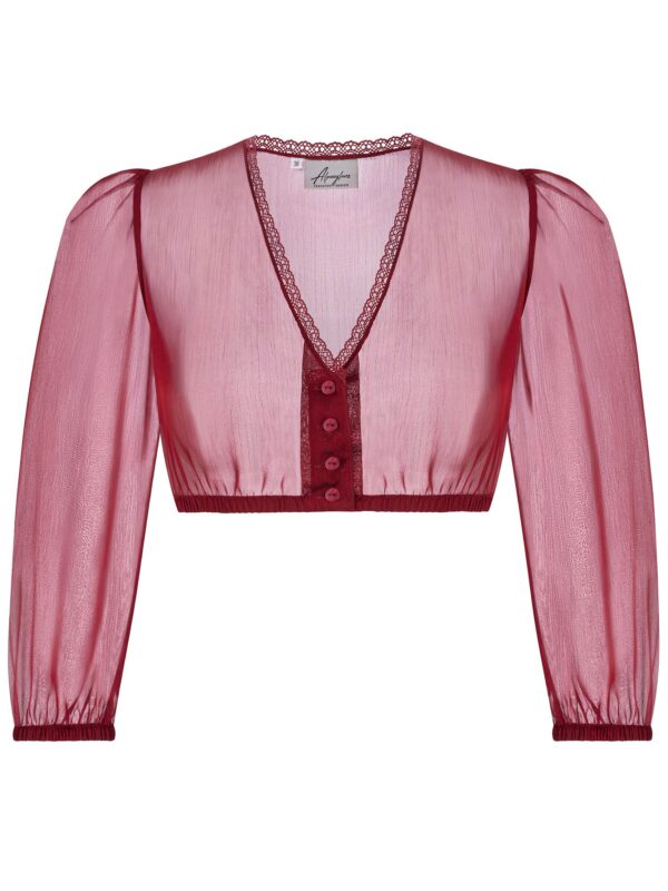Dirndlbluse aus Chiffon ~ 46 ~ rot